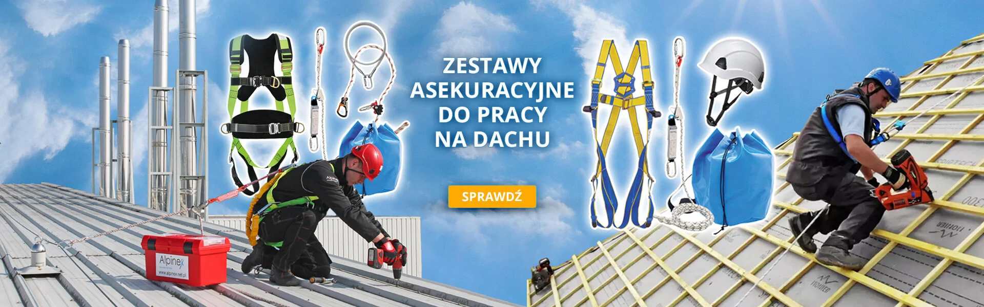 Zestawy asekuracyjne do pracy na dachu