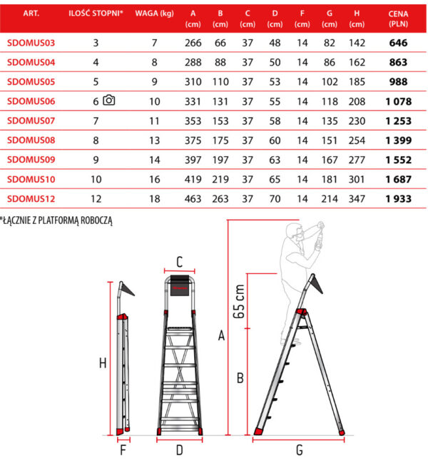 Drabina składana jednostronna DOMUS od Faraone Drabina składana jednostronna DOMUS od Faraone