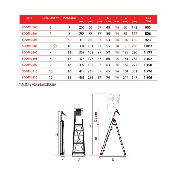 Drabina składana jednostronna DOMUS od Faraone