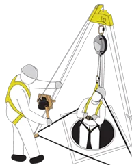 Sprzęt asekuracyjny do pracy w studniach i ciasnych przestrzeniach