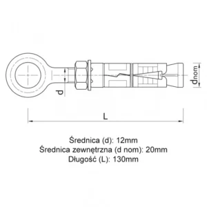 Kotwa mechaniczna do betonu M12